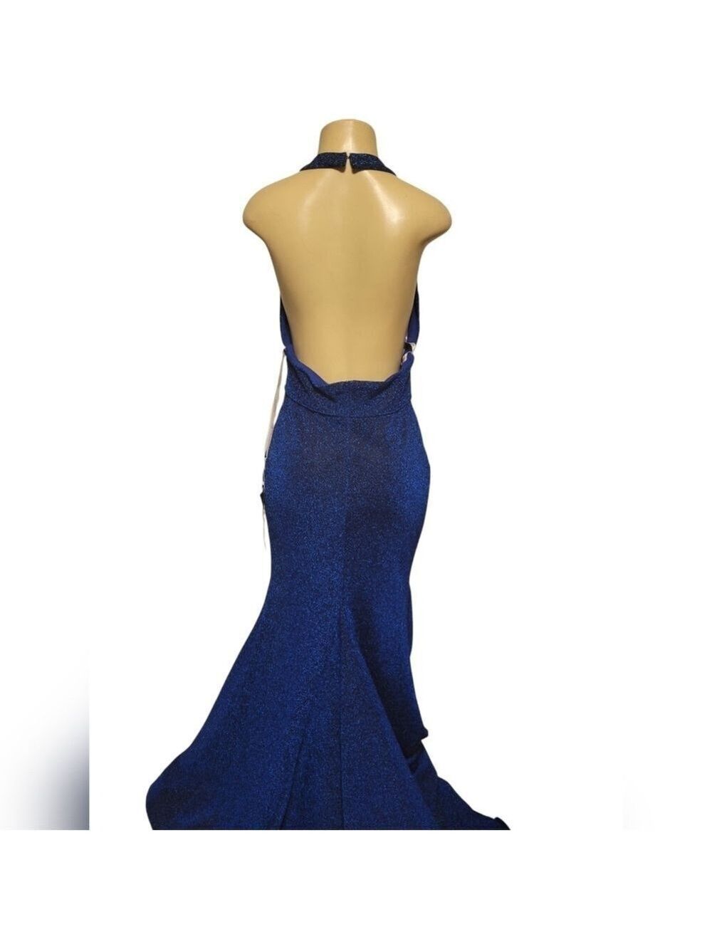 Ava Presley Blue Deep V-Neck Prom Dress Bridemaid Formal Wedding Size 12 - Picture 5 of 5